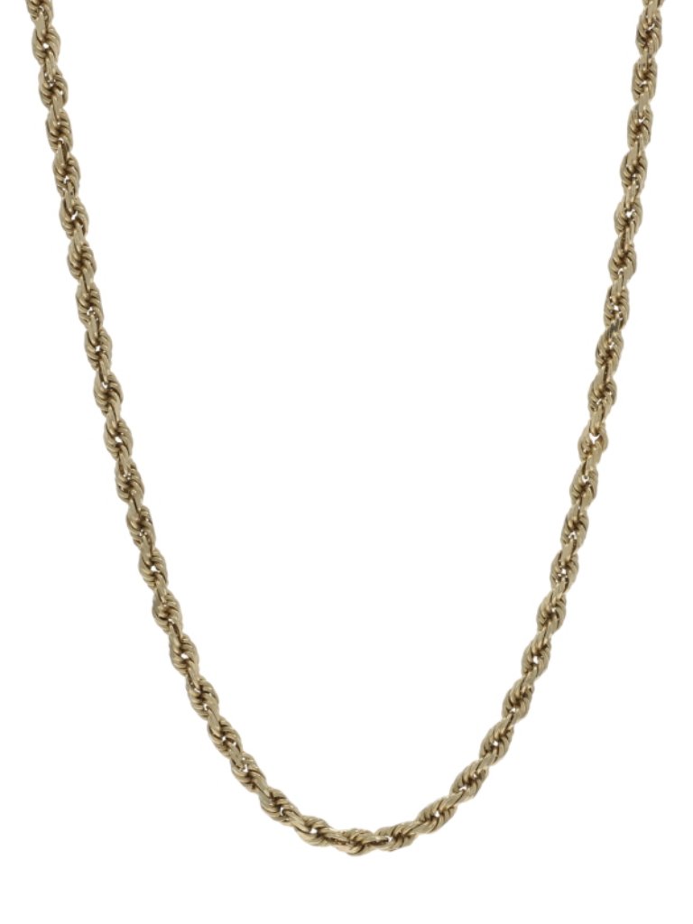 Yellow Gold Rope Chain Necklace 20 1/4" - 10k
